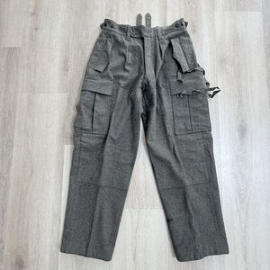 VTG 60s German Military Trousers Heavy Wool HCH Muermann Army Cargo Pants 30x30